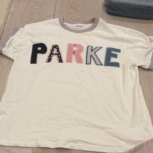 PARKE Women's Short Sleeve Tee - White and Multicolor